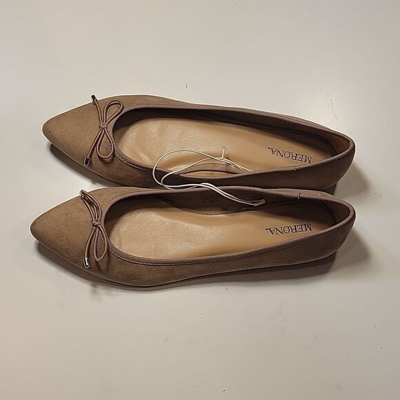 BRAND NEW MERONA POINTED TOE BALLET SUEDE FLATS SHOE - Picture 7 of 16